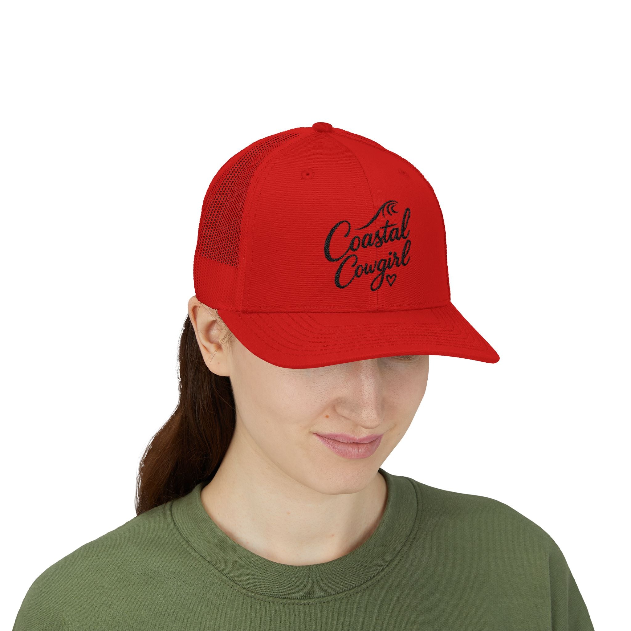 Coastal Cowgirl Trucker Hat – Embroidered Beachy Snapback Cap