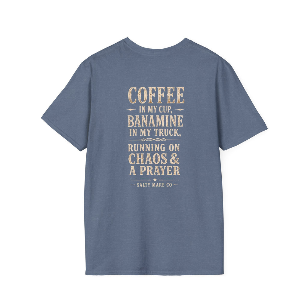 Coffee in My Cup, Banamine in My Truck T-Shirt — Funny Horse Mom Tee