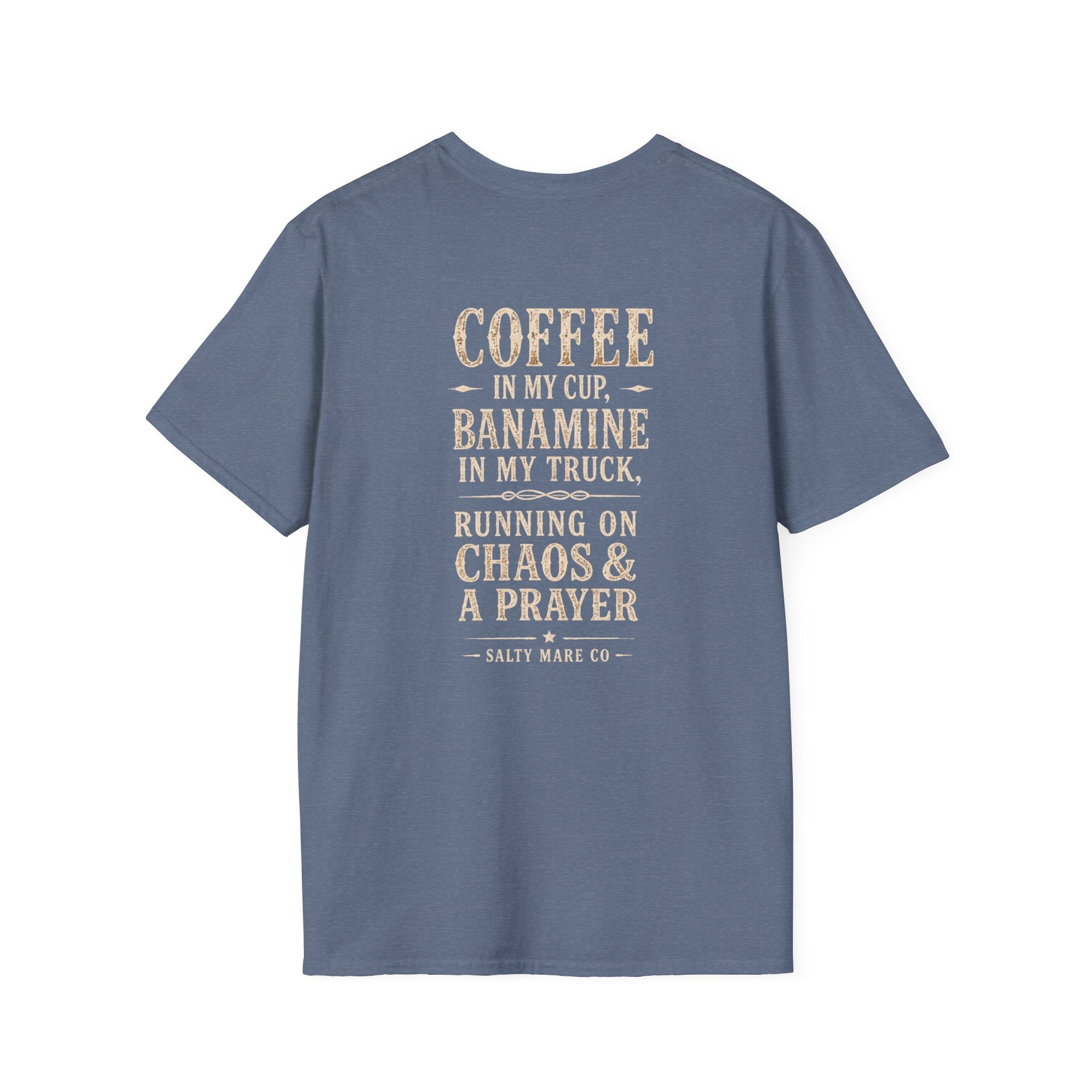Coffee in My Cup, Banamine in My Truck T-Shirt — Funny Horse Mom Tee