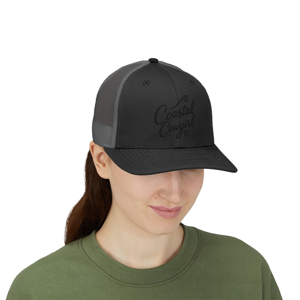 Coastal Cowgirl Trucker Hat – Embroidered Beachy Snapback Cap