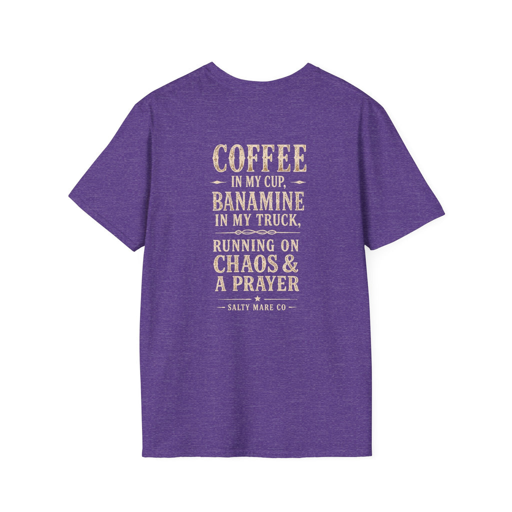 Coffee in My Cup, Banamine in My Truck T-Shirt — Funny Horse Mom Tee