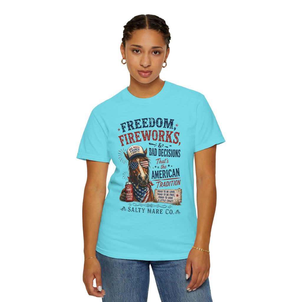 Freedom, Fireworks & Bad Decisions Graphic T-Shirt