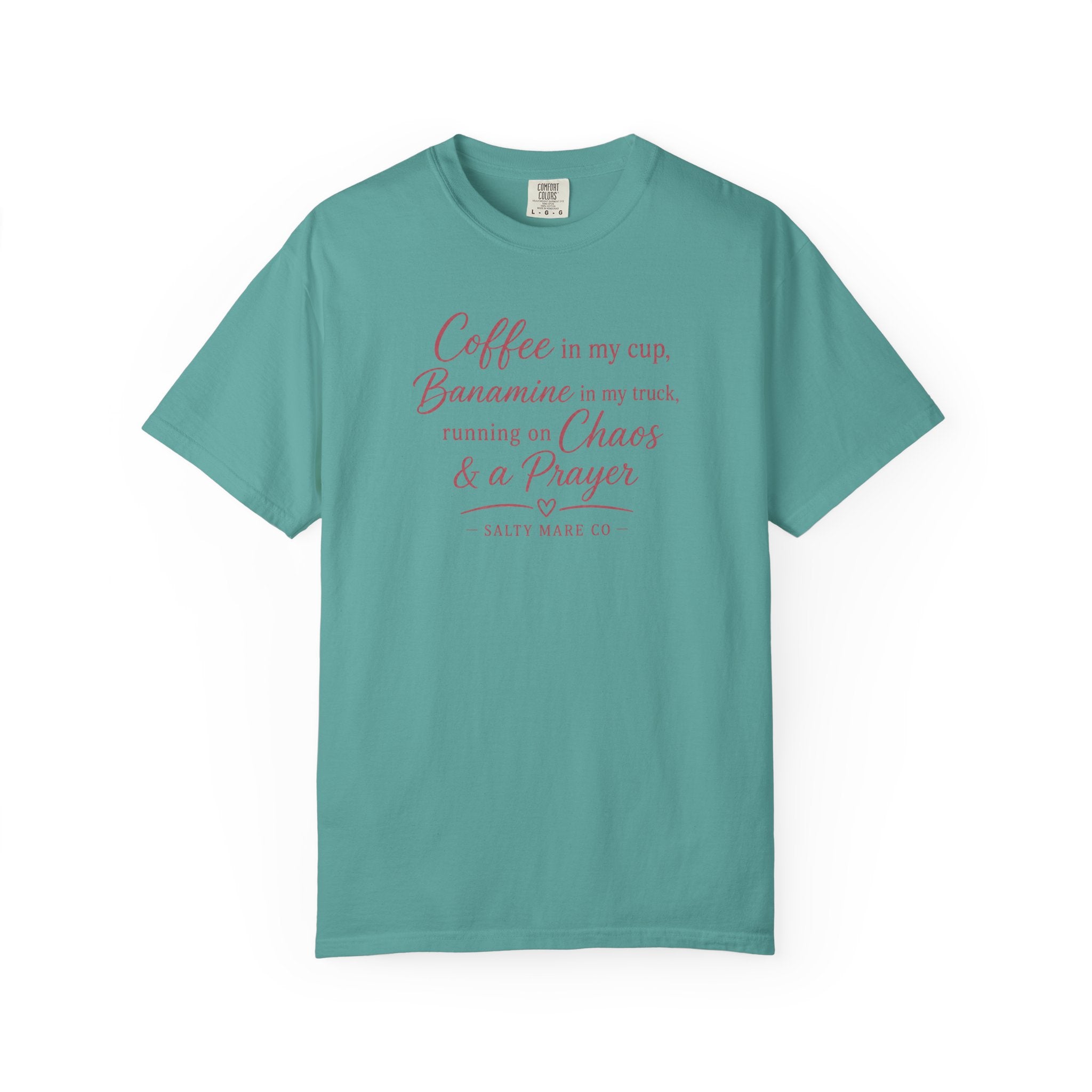 Coffee, Bananamine & Prayer T-Shirt — Funny Mom Chaos Quote Tee