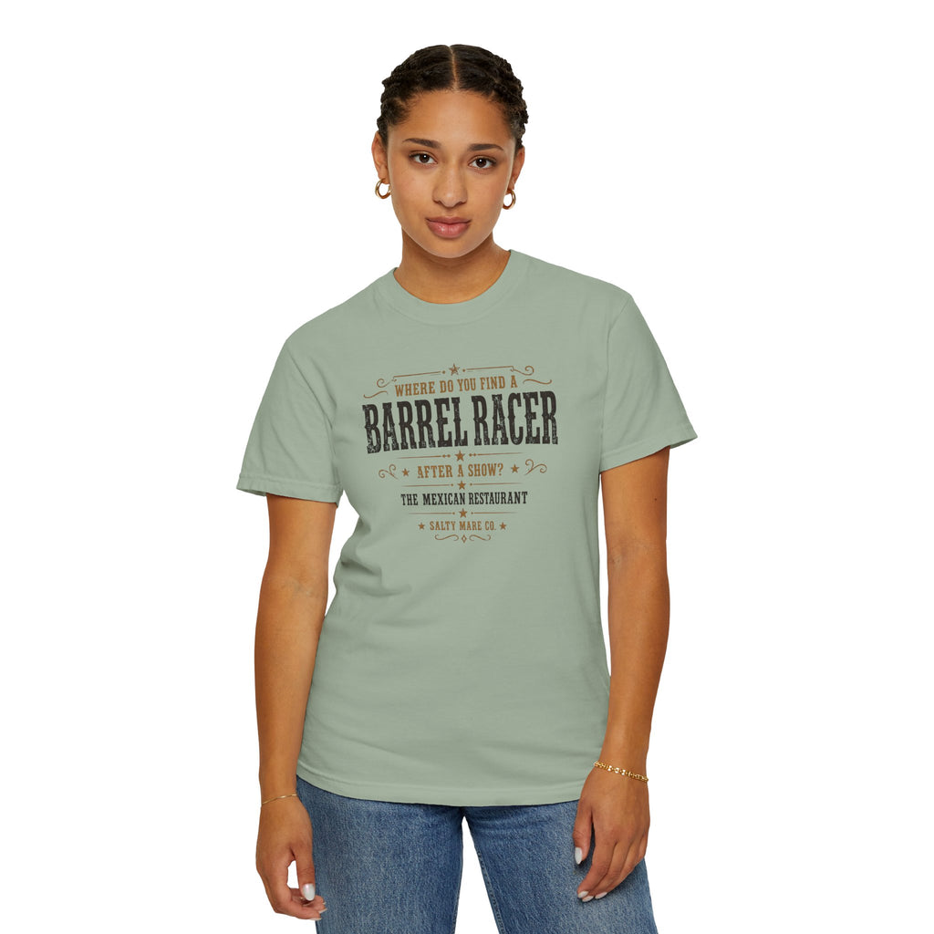 Barrel Racer Graphic T-Shirt — 'Where Do You Find a Barrel Racer' Western Rodeo Tee