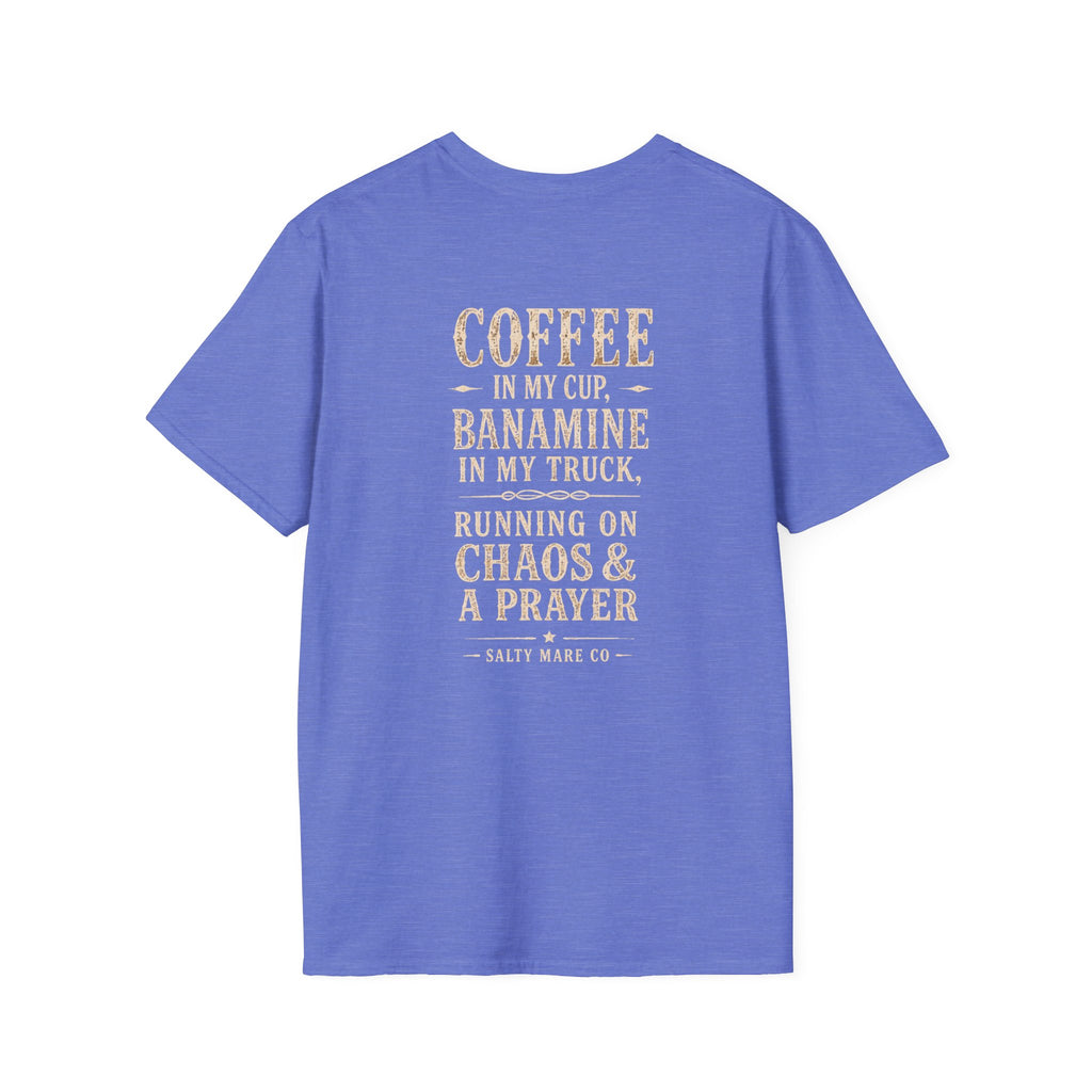 Coffee in My Cup, Banamine in My Truck T-Shirt — Funny Horse Mom Tee
