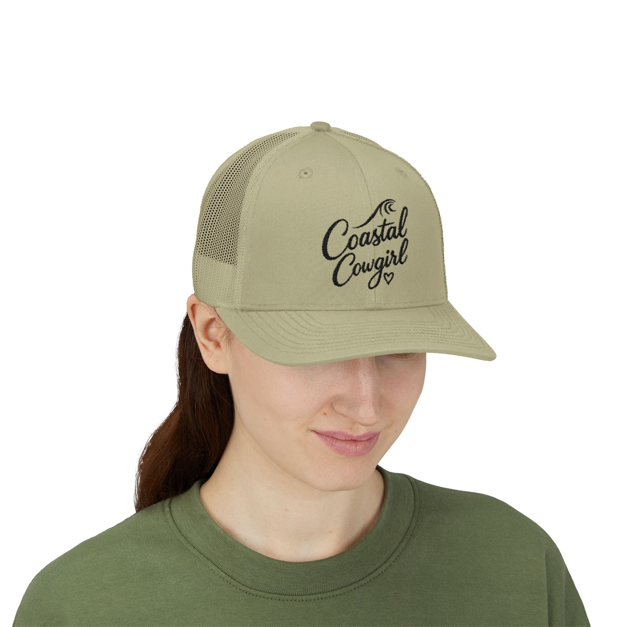 Coastal Cowgirl Trucker Hat – Embroidered Beachy Snapback Cap