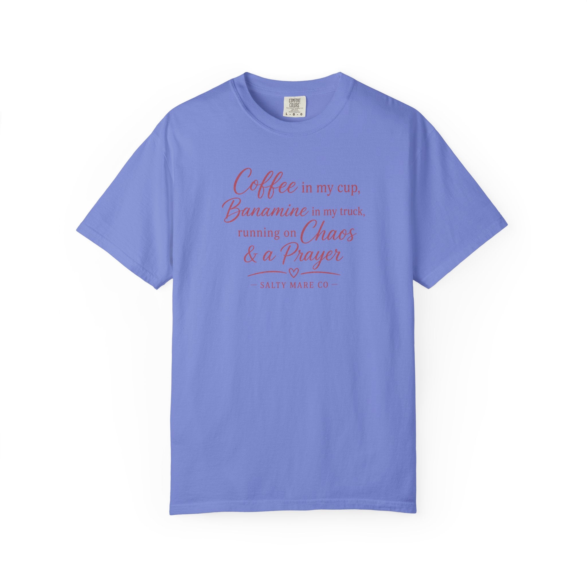 Coffee, Bananamine & Prayer T-Shirt — Funny Mom Chaos Quote Tee