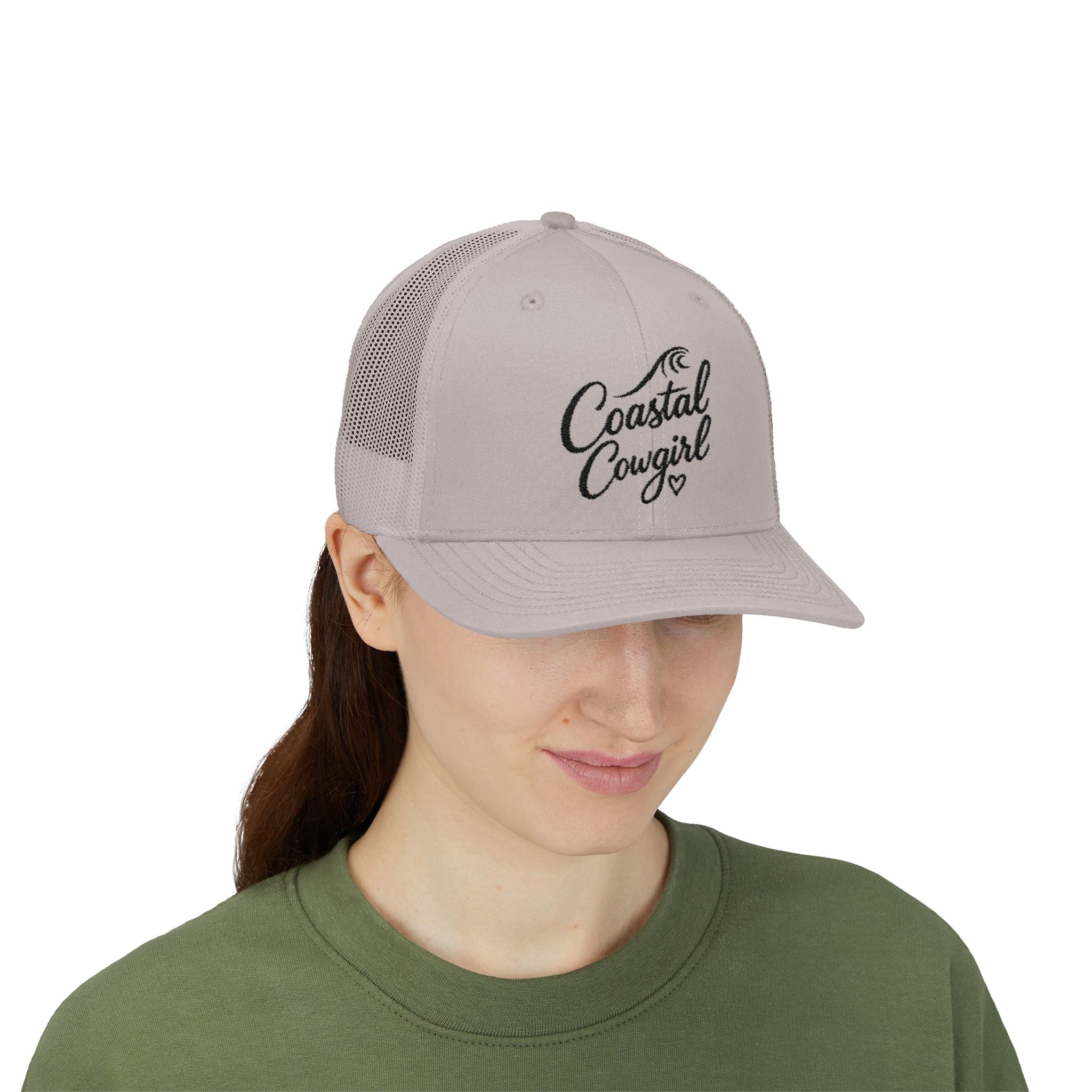 Coastal Cowgirl Trucker Hat – Embroidered Beachy Snapback Cap