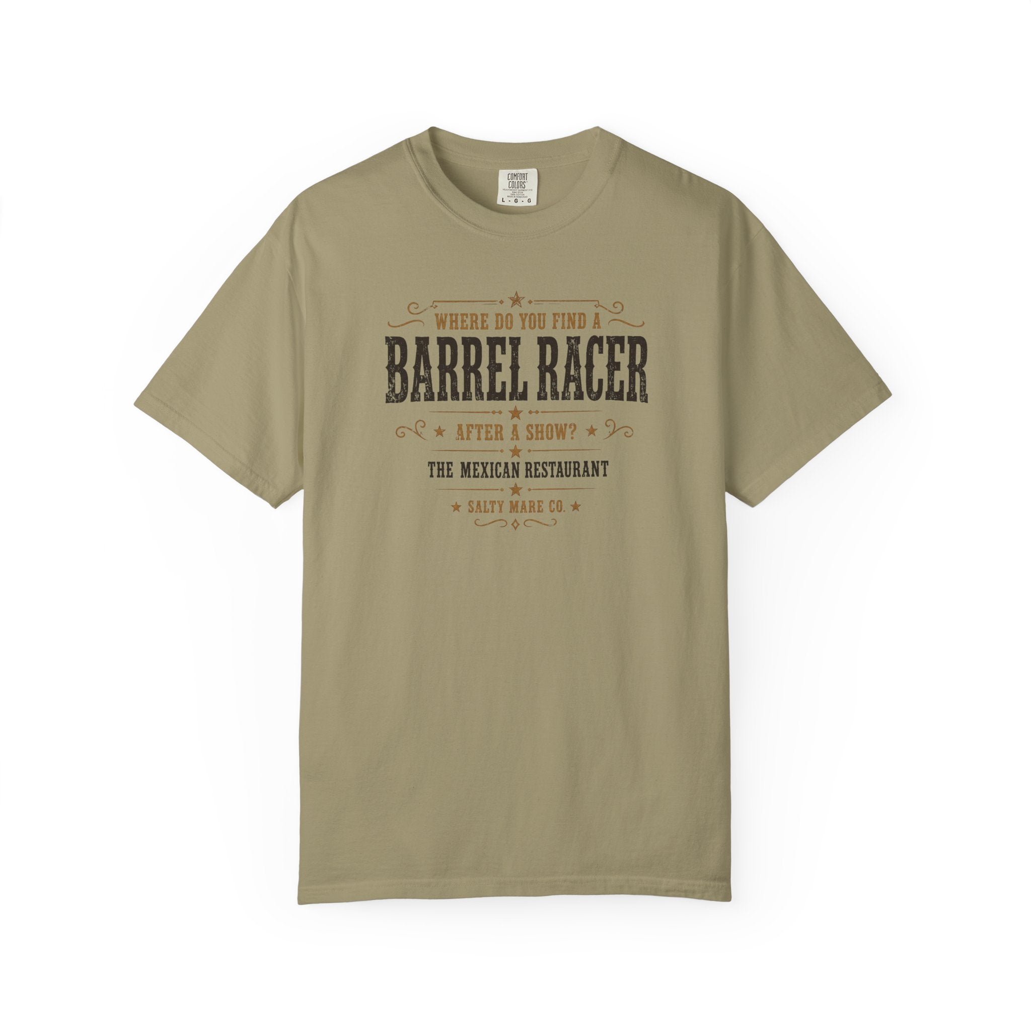 Barrel Racer Graphic T-Shirt — 'Where Do You Find a Barrel Racer' Western Rodeo Tee