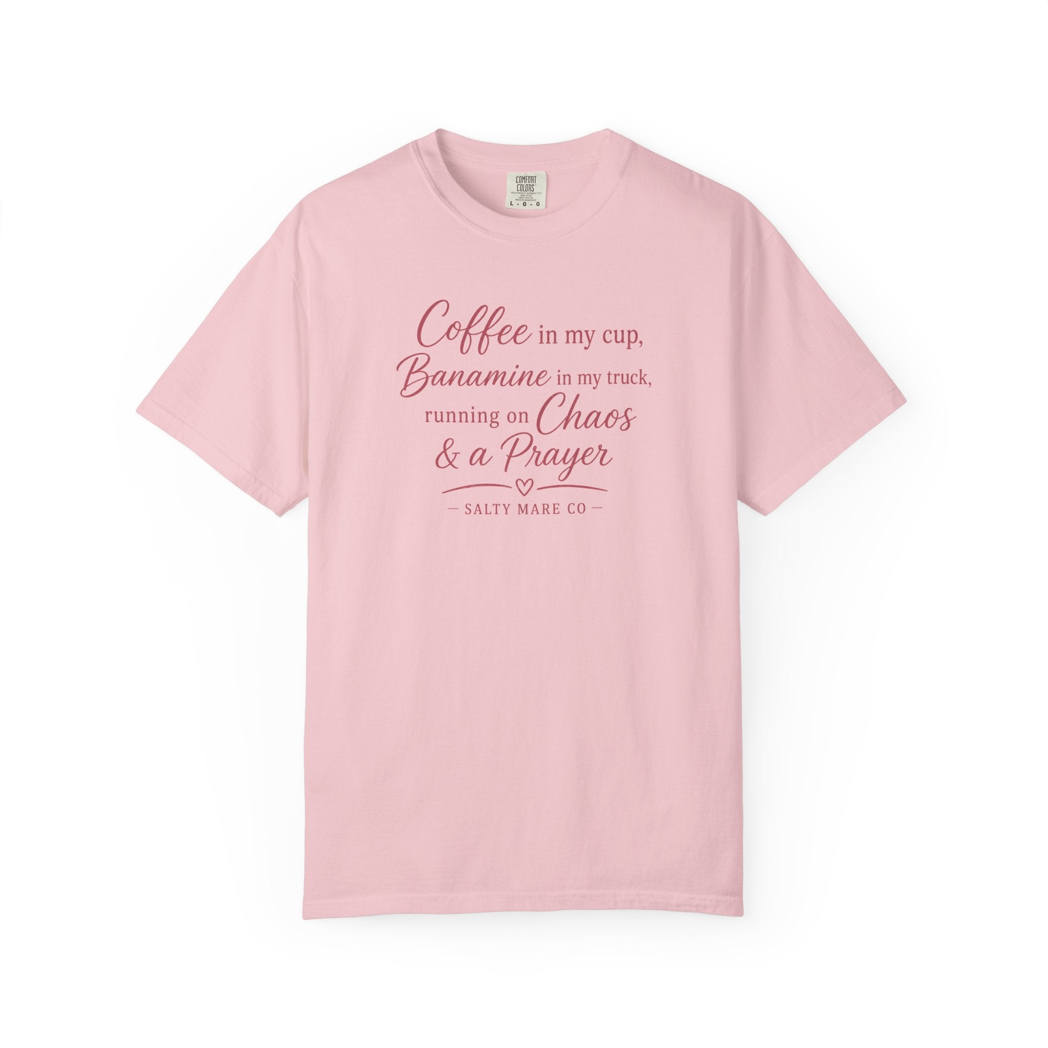 Coffee, Bananamine & Prayer T-Shirt — Funny Mom Chaos Quote Tee