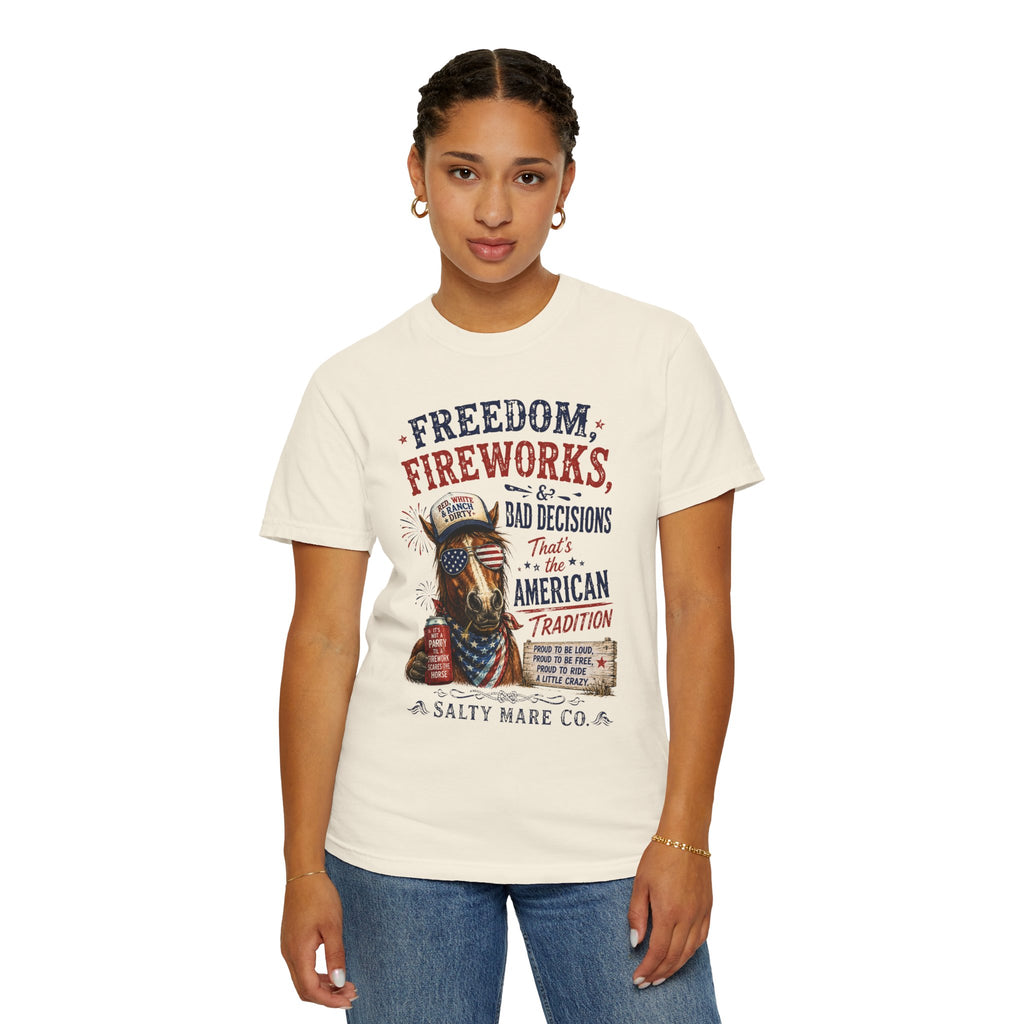 Freedom, Fireworks & Bad Decisions Graphic T-Shirt