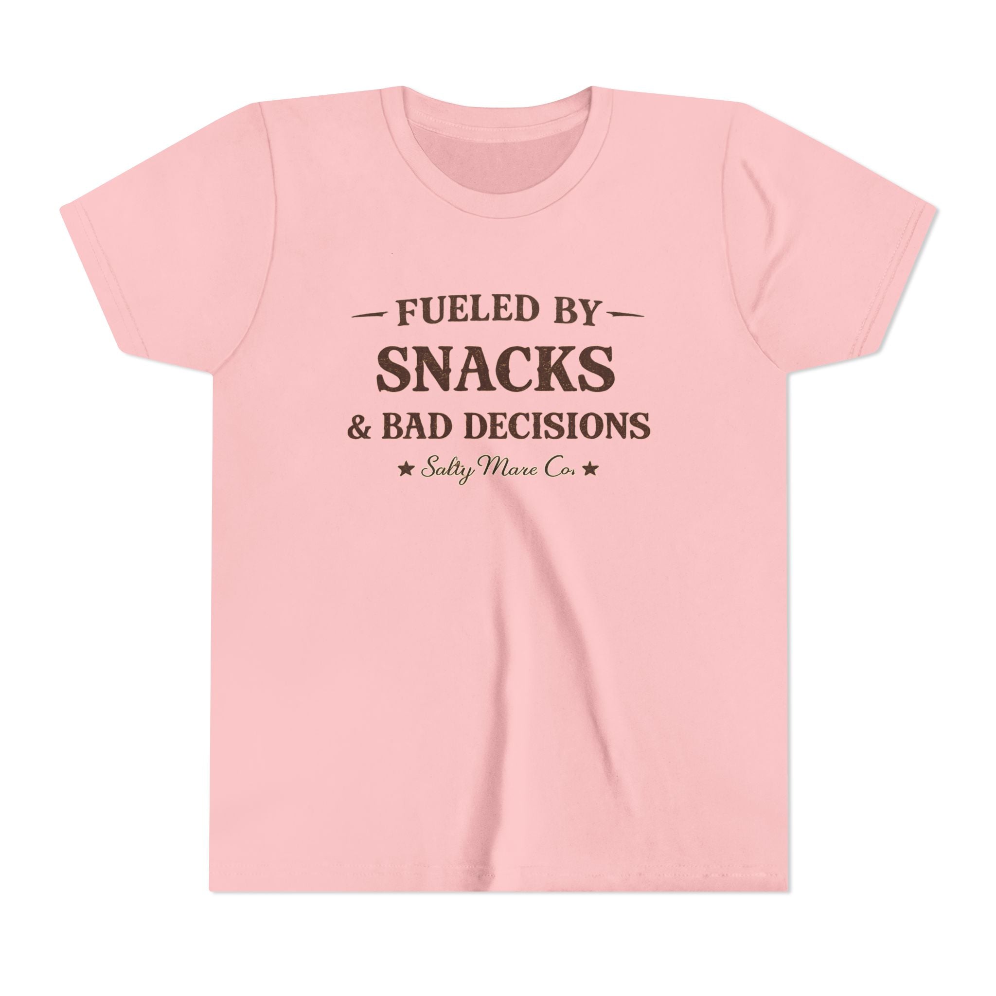 Youth Tee - "Fueled by Snacks & Bad Decisions" Funny Kids Graphic T-Shirt