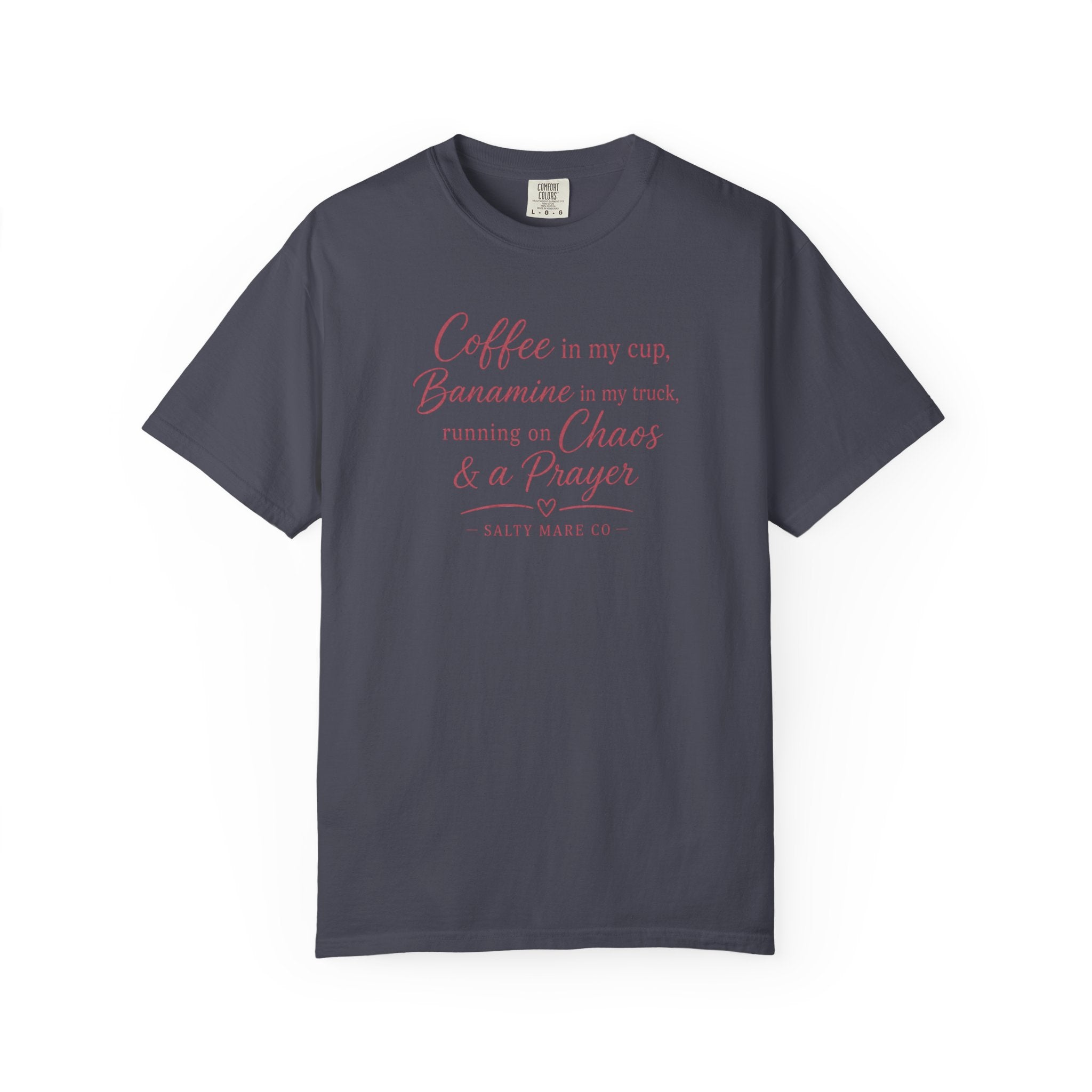 Coffee, Bananamine & Prayer T-Shirt — Funny Mom Chaos Quote Tee