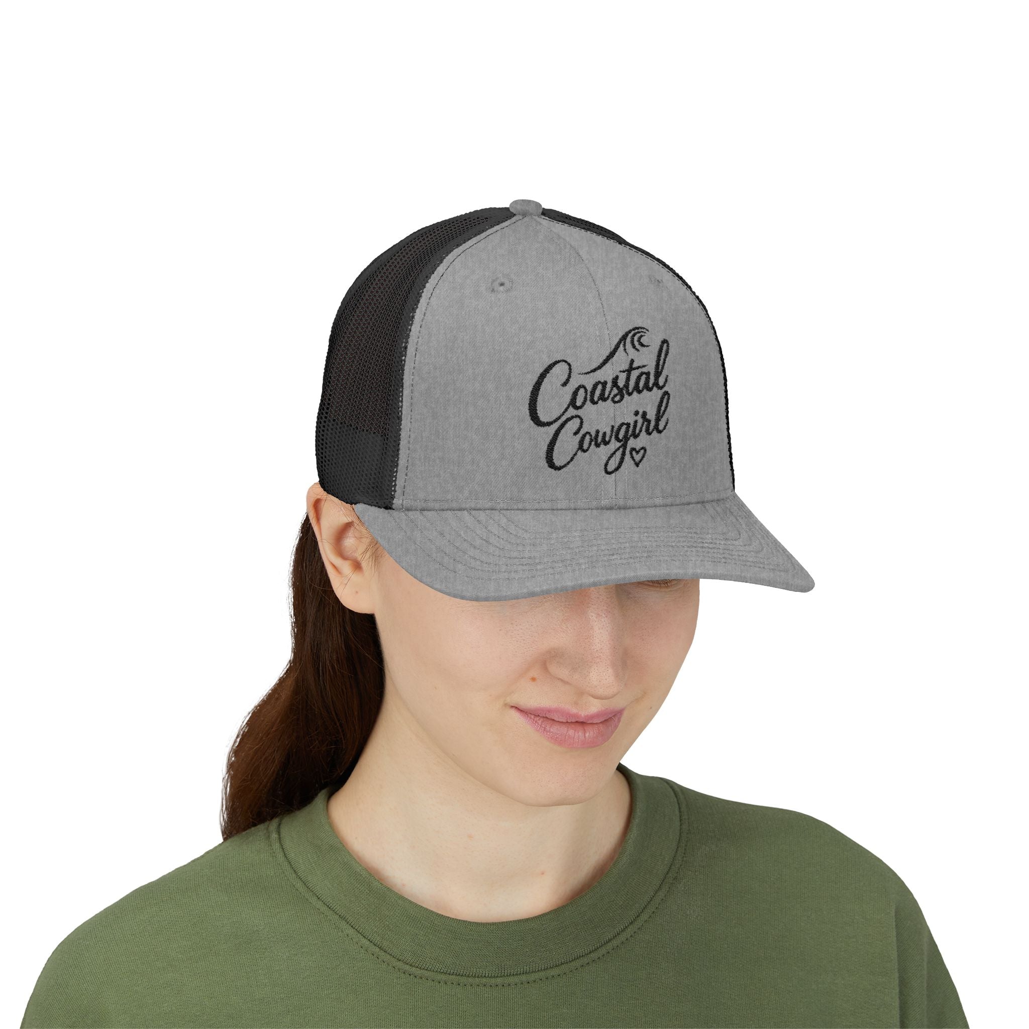 Coastal Cowgirl Trucker Hat – Embroidered Beachy Snapback Cap